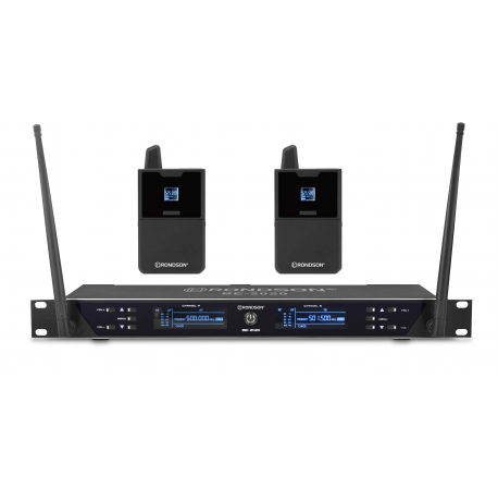 Dual UHF receiver set with 2 lapel microphones